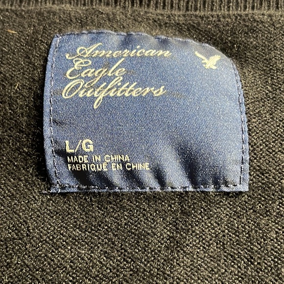 American Eagle Outfitters  size large Black Sweater open sides kangaroo pocket - Picture 9 of 12